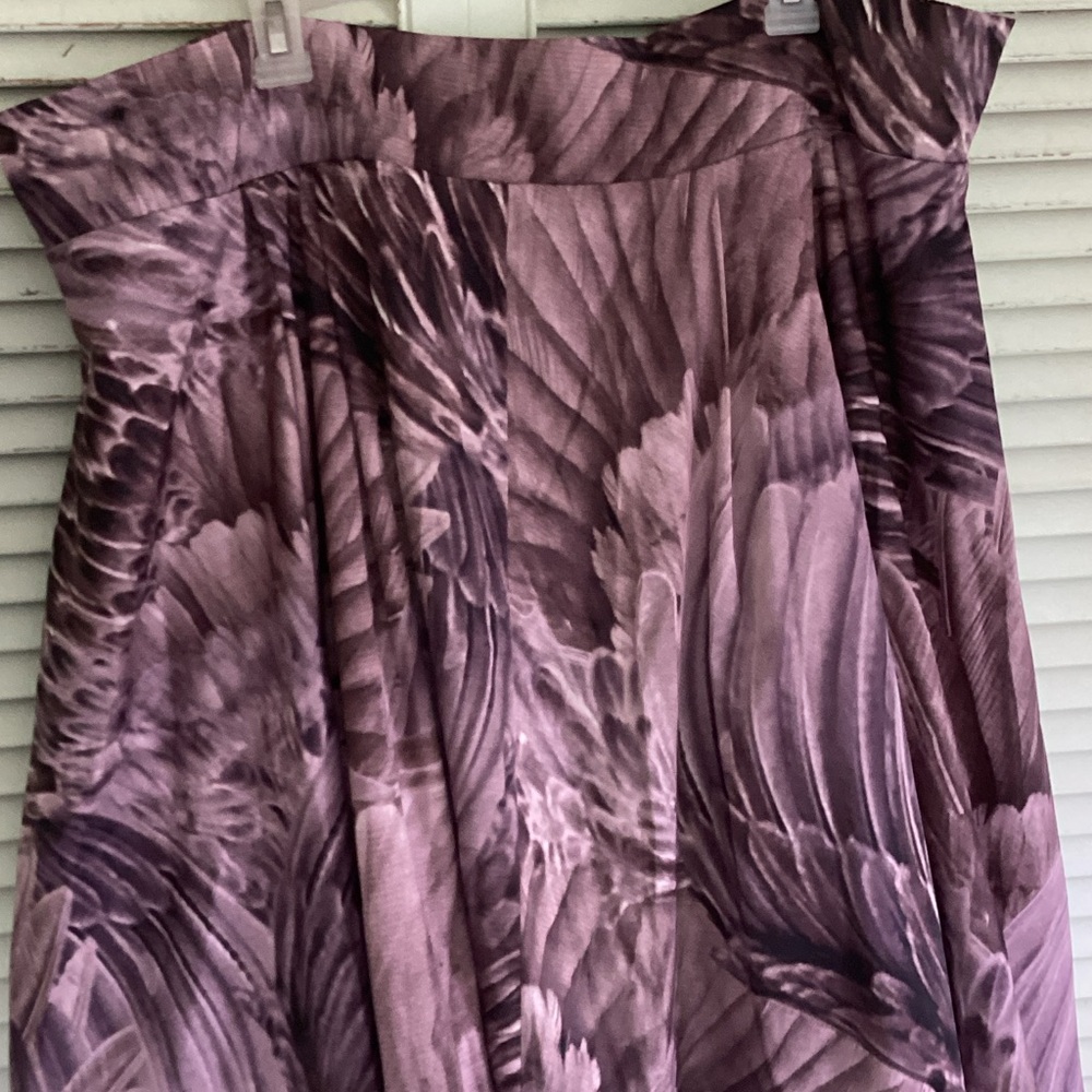 Melissa McCarthy A-Line Floral Print Skirt in Dusty Purple side zip 3X